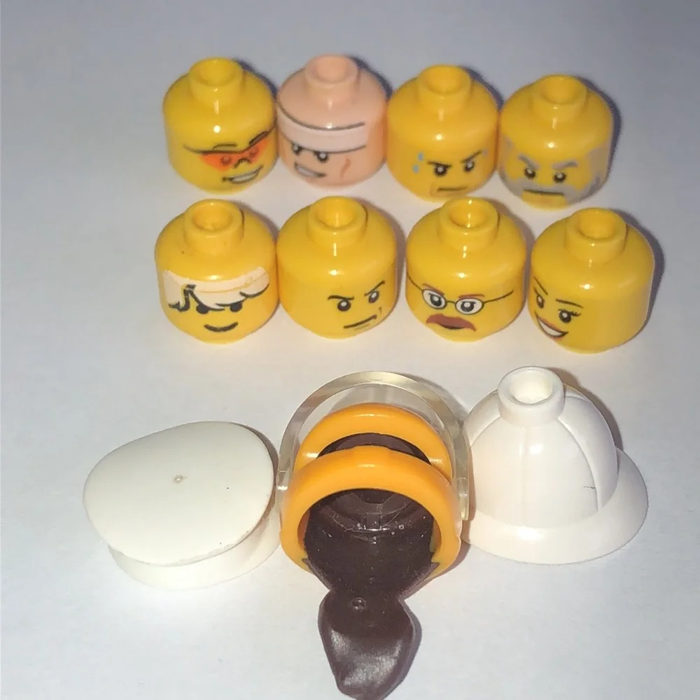 LEGO heads LEGO Hats LEGO head assortment Random yellow LEGO heads